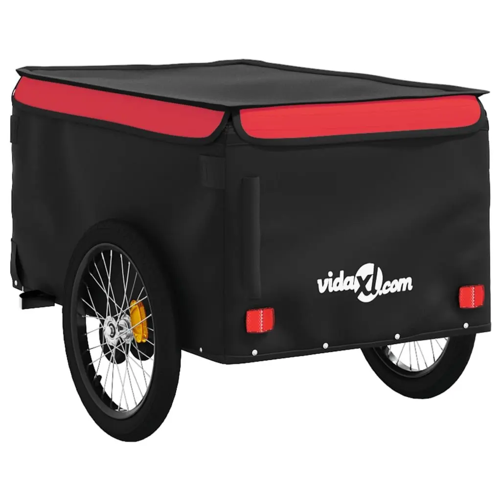 Bicycle Cargo Trailer Iron Heavy Duty 45kg Load Capacity Red