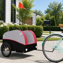Practical Red Iron Bike Trailer for Everyday Use