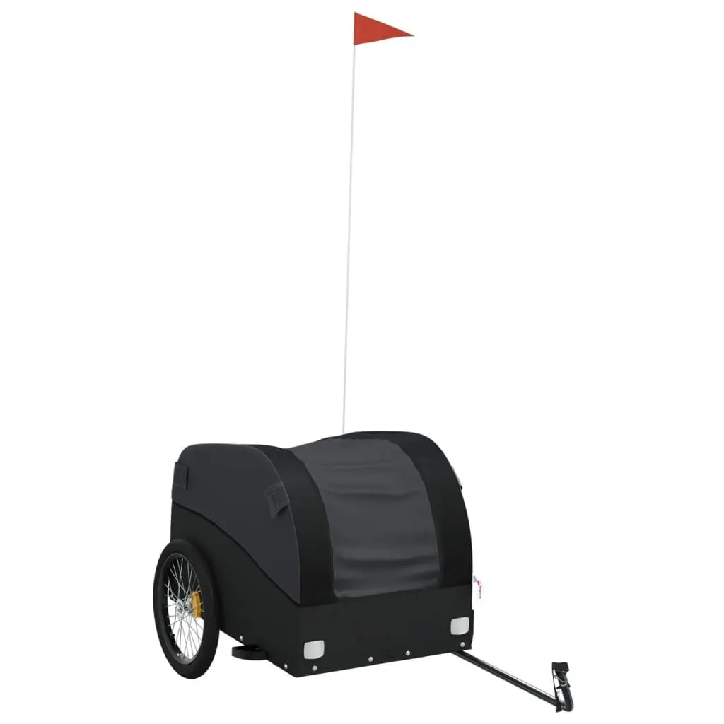 Bike Trailer Black Heavy Duty Cargo Hauler 45kg Load Capacity Bicycle Tow