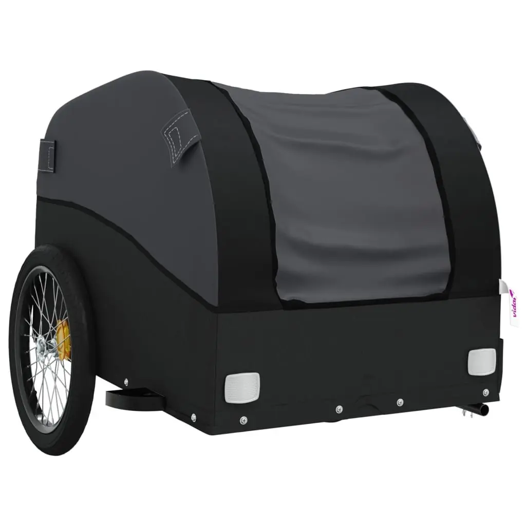 Bike Trailer Black Heavy Duty Cargo Hauler 45kg Load Capacity Bicycle Tow