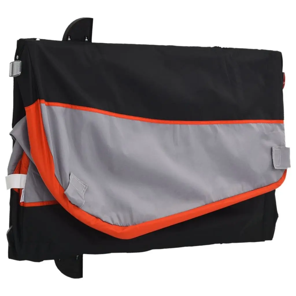 Bike Trailer 45kg Load Capacity Iron Frame Orange Black Cargo Hauling Cycling
