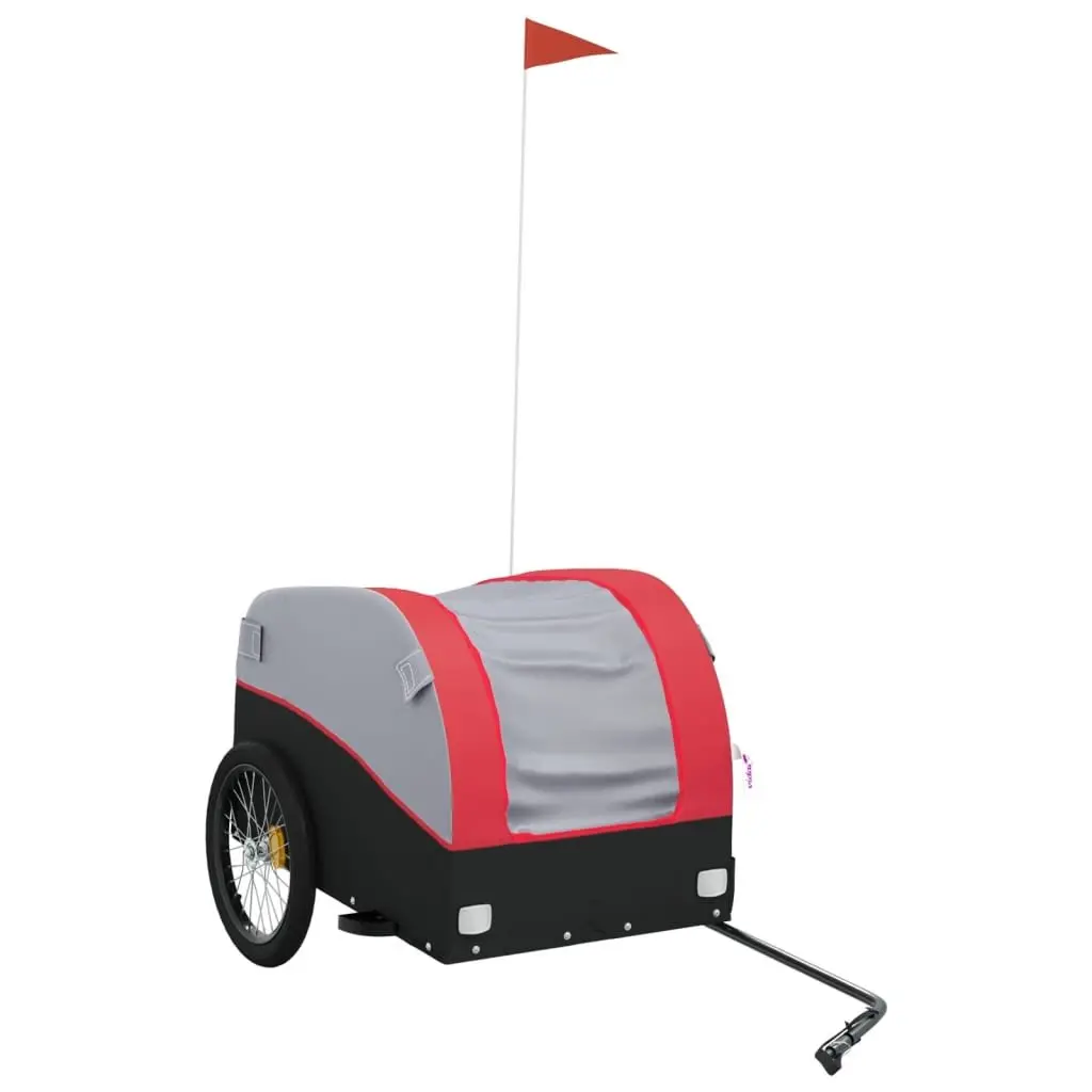 Heavy Duty Bicycle Cargo Trailer Iron Red 45kg Capacity for Hauling