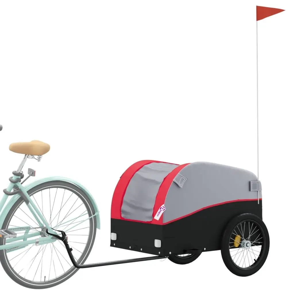 Heavy Duty Bicycle Cargo Trailer Iron Red 45kg Capacity for Hauling