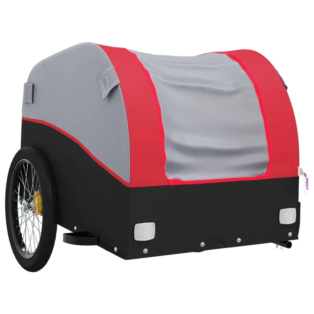 Heavy Duty Bicycle Cargo Trailer Iron Red 45kg Capacity for Hauling