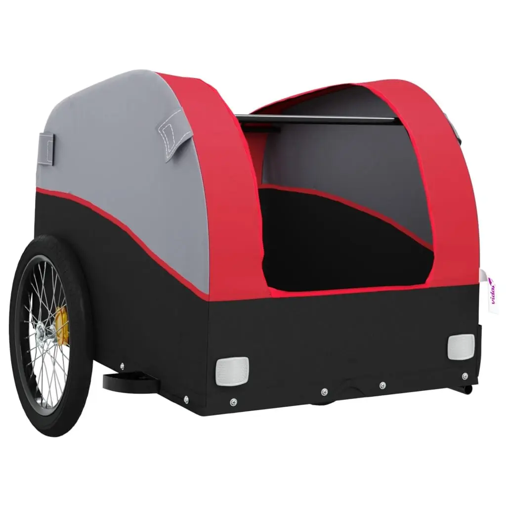 Heavy Duty Bicycle Cargo Trailer Iron Red 45kg Capacity for Hauling