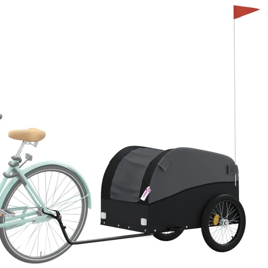 Bike Trailer Iron Black Heavy Duty Cargo Cart 45kg Capacity