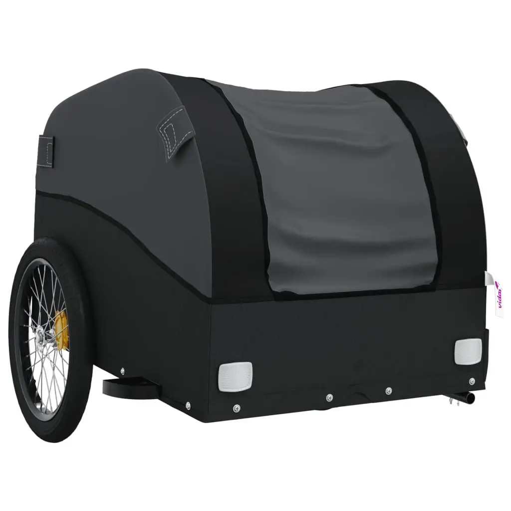 Bike Trailer Iron Black Heavy Duty Cargo Cart 45kg Capacity