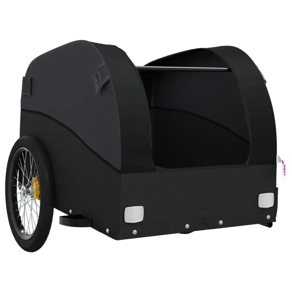 Bike Trailer Iron Black Heavy Duty Cargo Cart 45kg Capacity