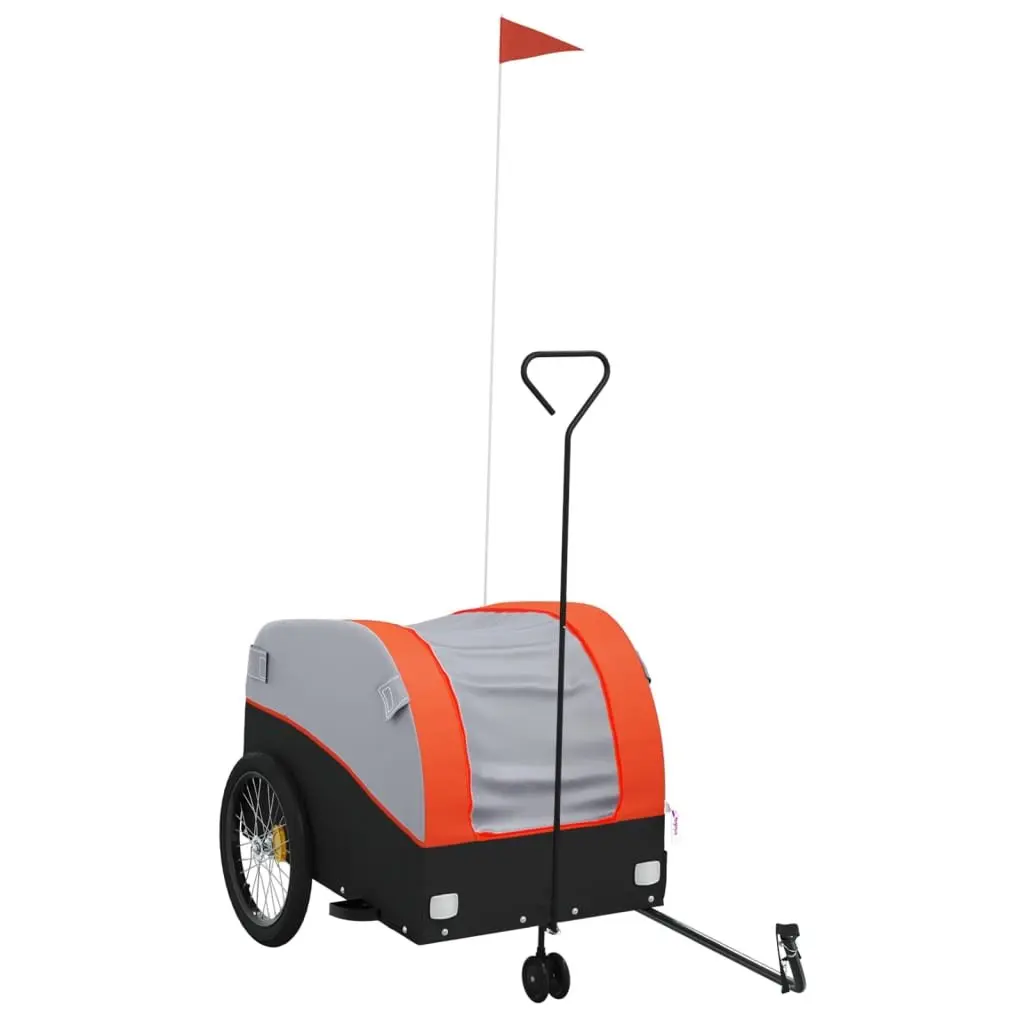 Bike Trailer Cargo Cart Iron Construction Orange 45 kg Capacity for Bicycle Hauling
