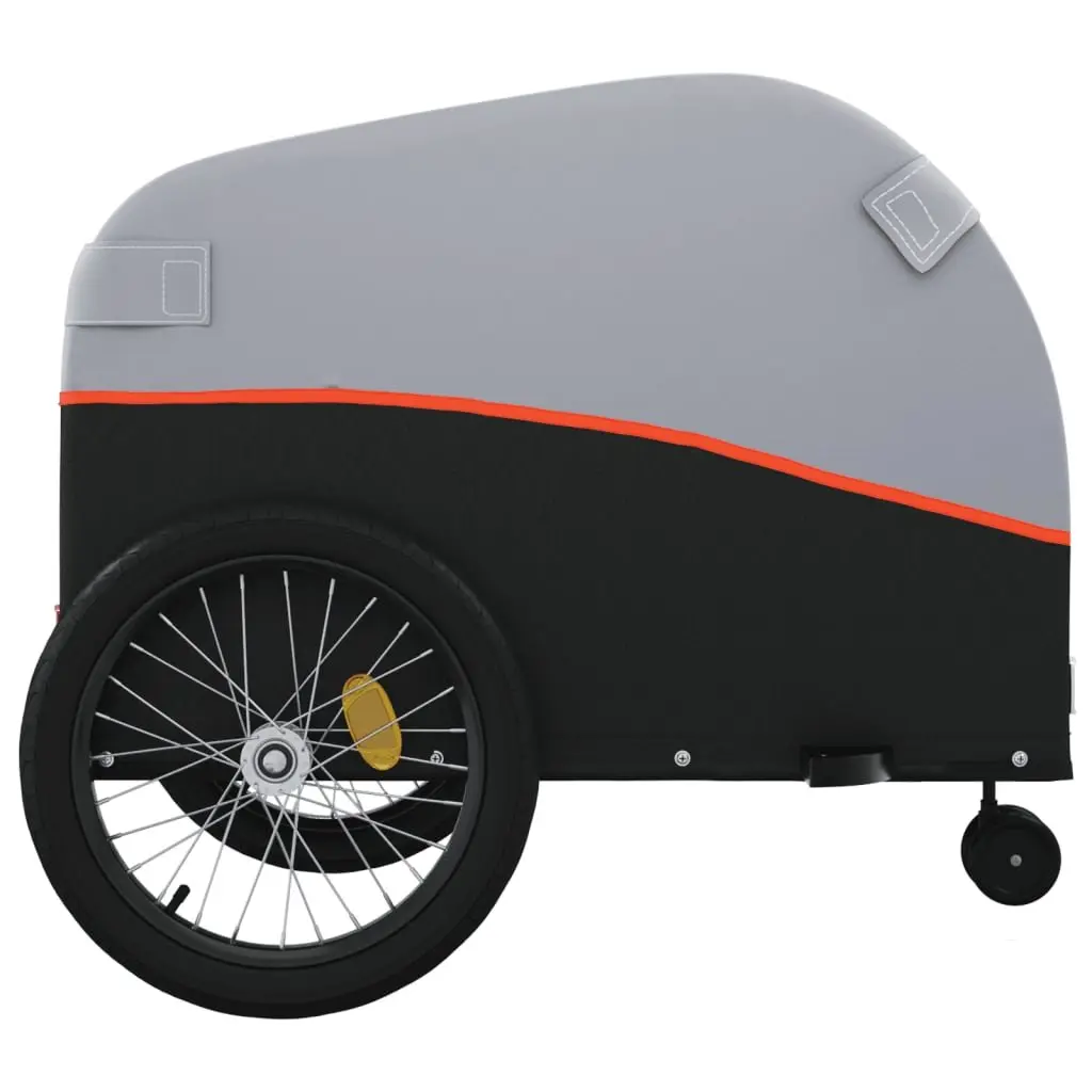Bike Trailer Cargo Cart Iron Construction Orange 45 kg Capacity for Bicycle Hauling