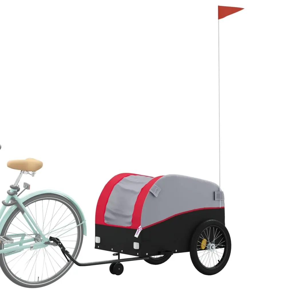 Heavy Duty Bike Trailer Iron Cargo Transport Red 45kg Load Capacity