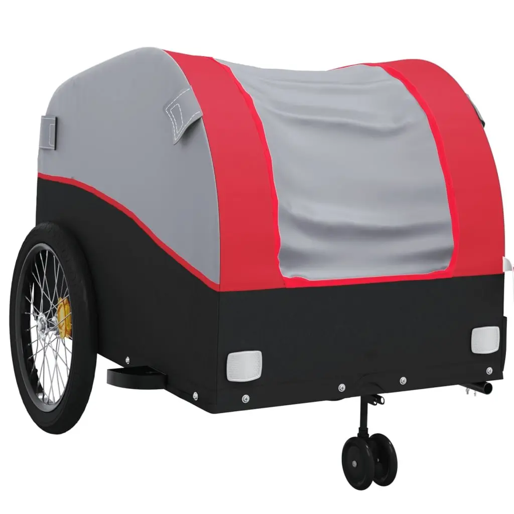 Heavy Duty Bike Trailer Iron Cargo Transport Red 45kg Load Capacity