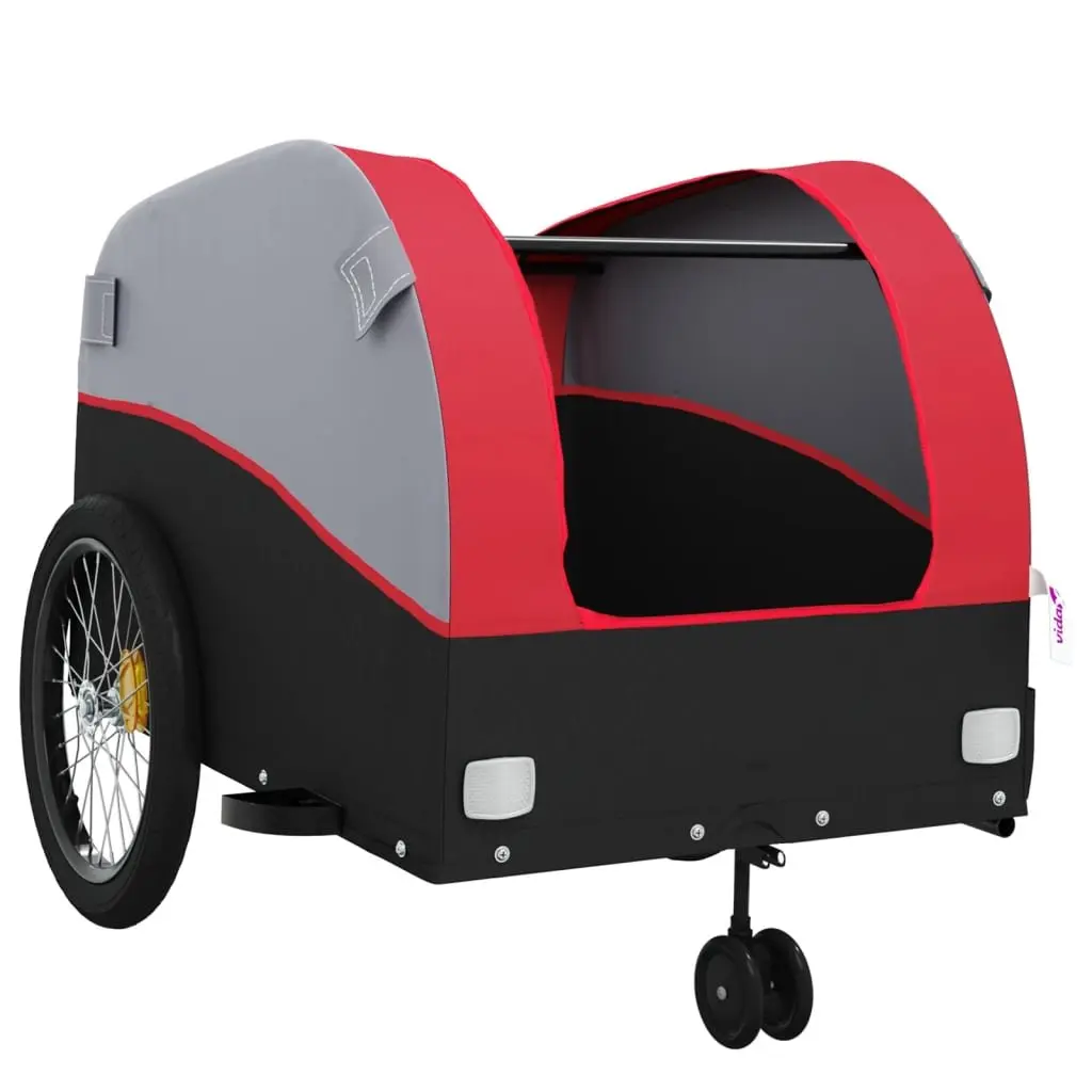 Heavy Duty Bike Trailer Iron Cargo Transport Red 45kg Load Capacity