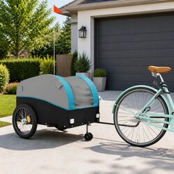 Bike Trailer 45kg Load Capacity Iron Heavy Duty Cargo Cart Bicycle Hauling