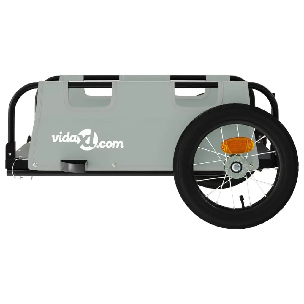 Bike Trailer Iron Frame Grey Oxford Fabric Cargo Transport
