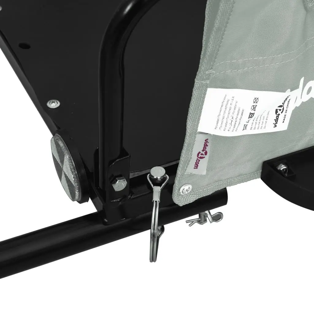 Bike Trailer Iron Frame Grey Oxford Fabric Cargo Transport
