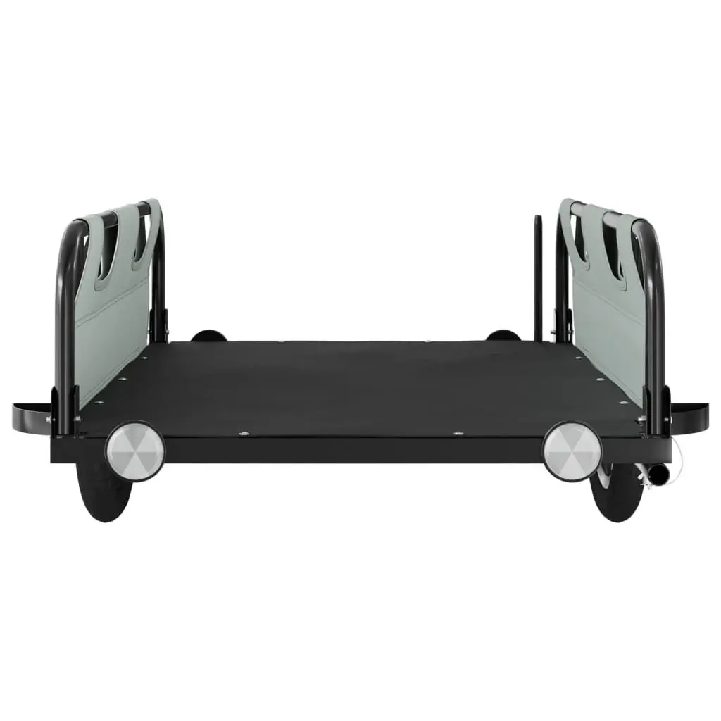 Bike Trailer Grey Oxford Fabric Iron Frame Cargo Cart Bicycle Attachment