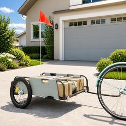 Practical Grey Bicycle Trailer for Various Transport Needs