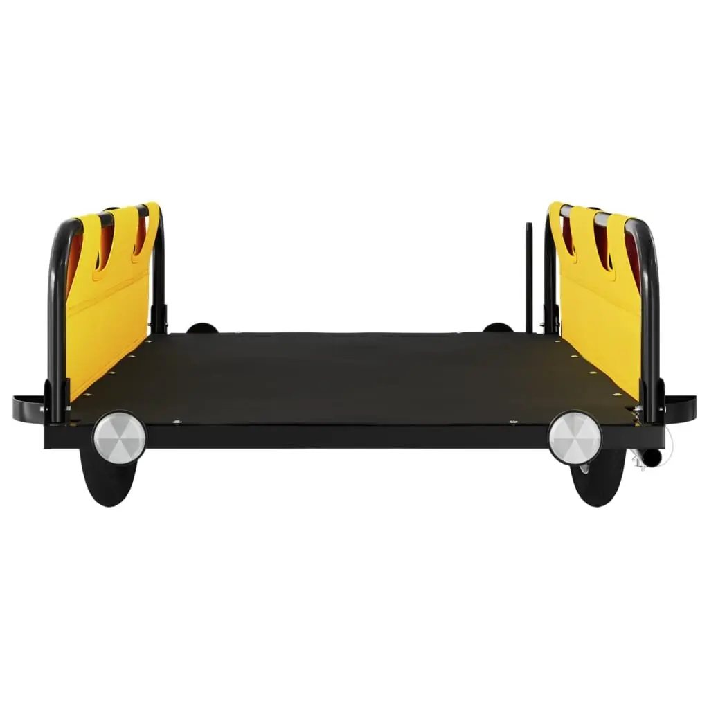 Bicycle Cargo Trailer Iron Frame Yellow Water Resistant Oxford Fabric for Transport