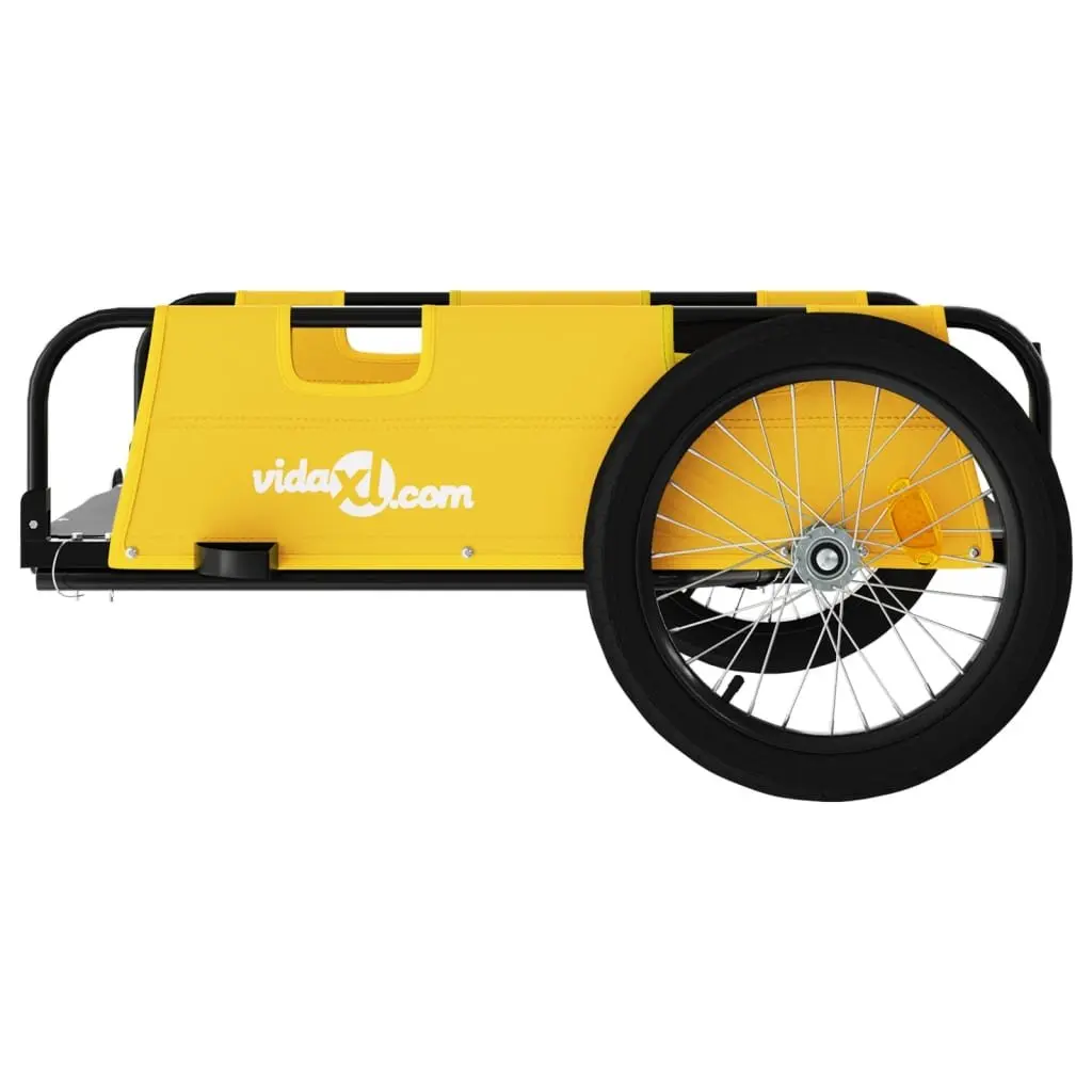 Bicycle Cargo Trailer Iron Frame Yellow Water Resistant Oxford Fabric for Transport