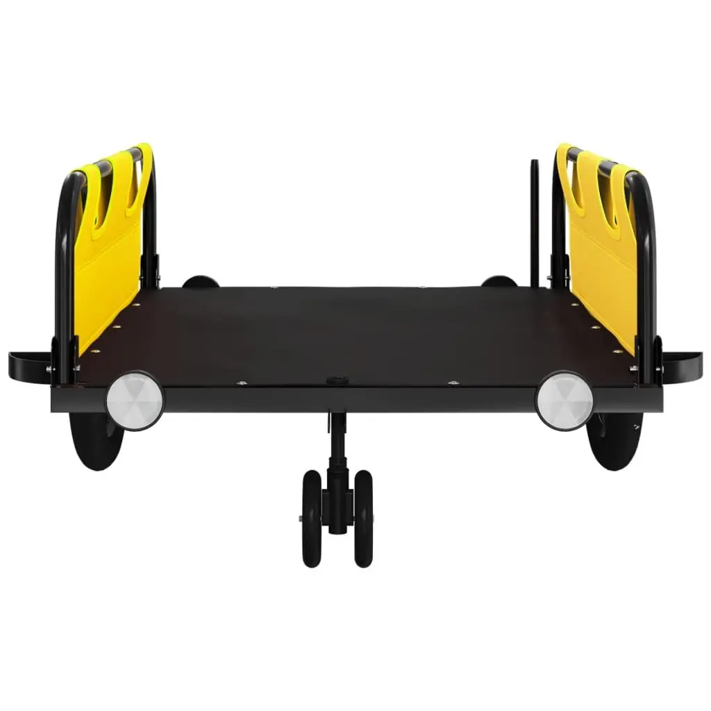 Cargo Cart Bicycle Trailer Iron Frame Yellow Oxford Fabric Durable Transport
