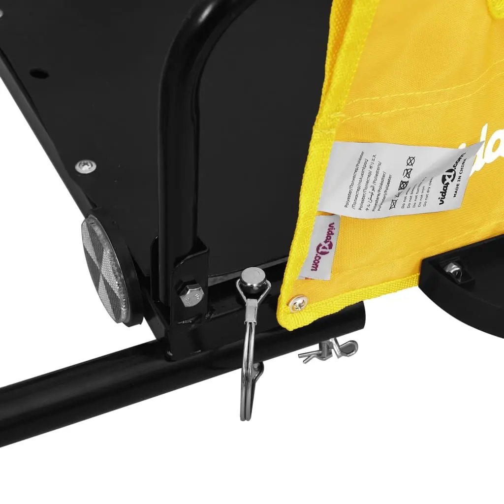 Cargo Cart Bicycle Trailer Iron Frame Yellow Oxford Fabric Durable Transport