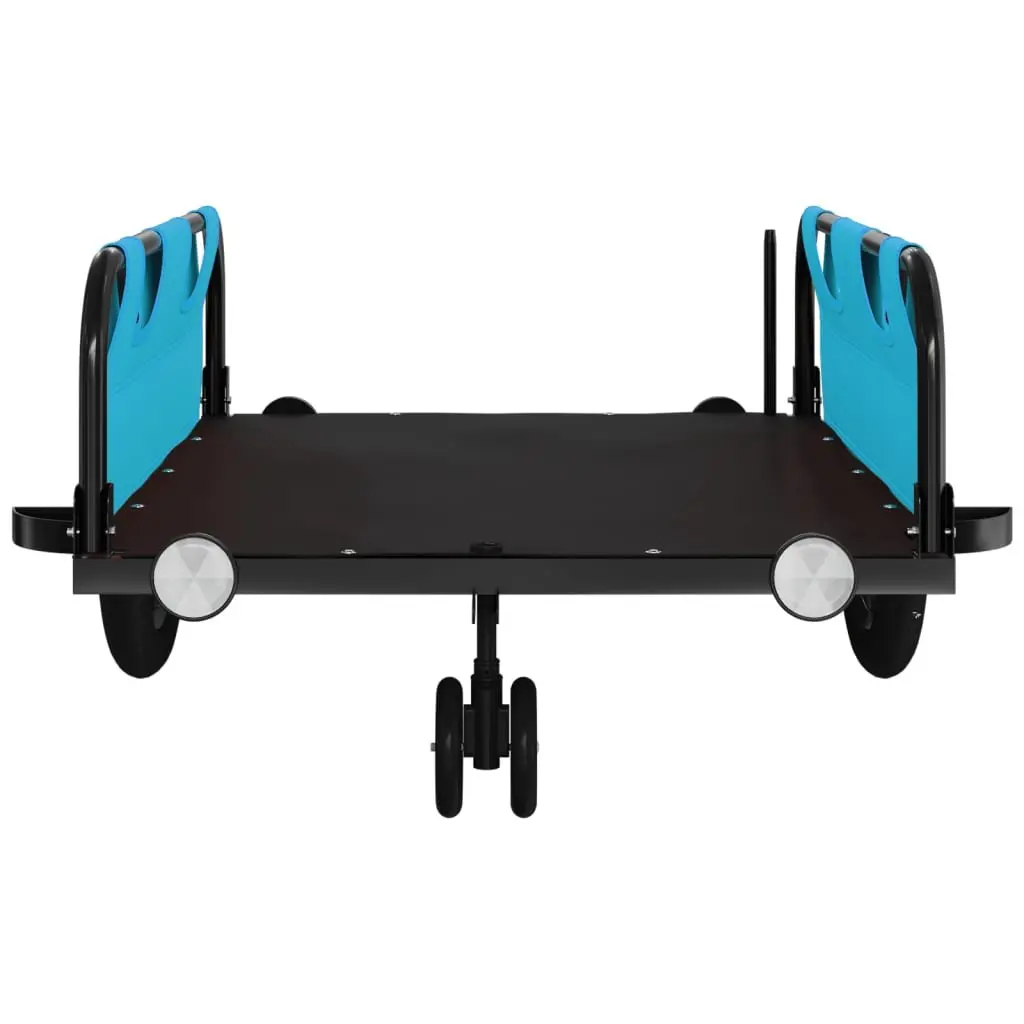 Bike Trailer Iron Frame Oxford Fabric Blue Cargo Cart