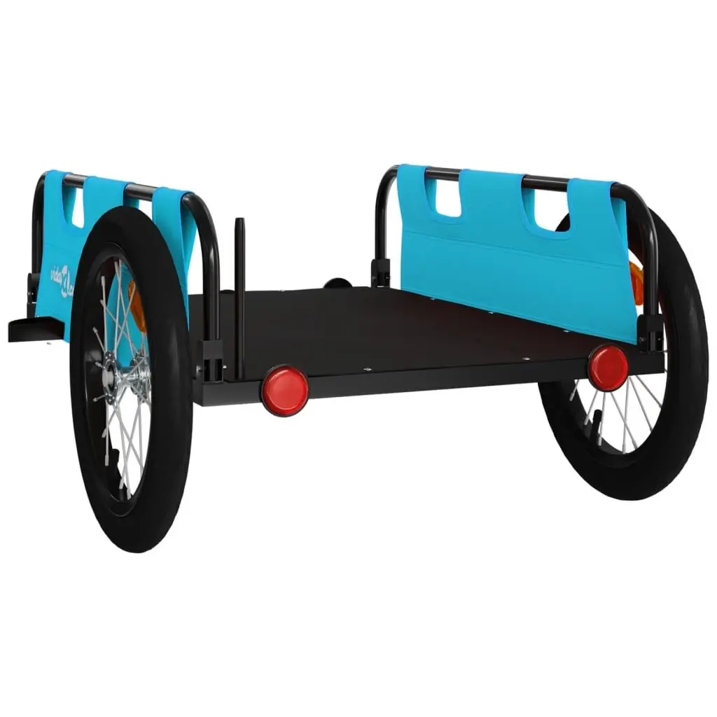 Bike Trailer Iron Frame Oxford Fabric Blue Cargo Cart