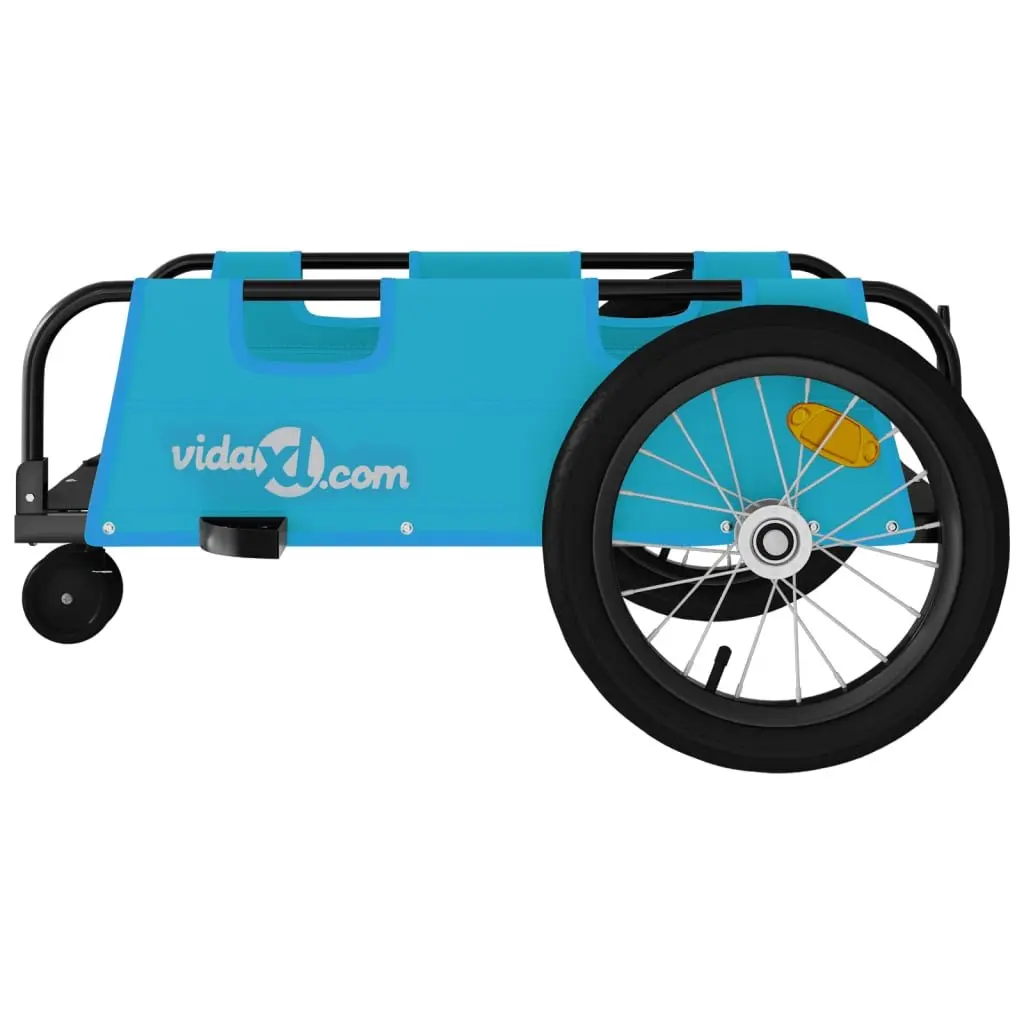 Bike Trailer Iron Frame Oxford Fabric Blue Cargo Cart
