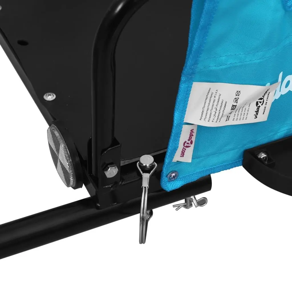 Bike Trailer Iron Frame Oxford Fabric Blue Cargo Cart