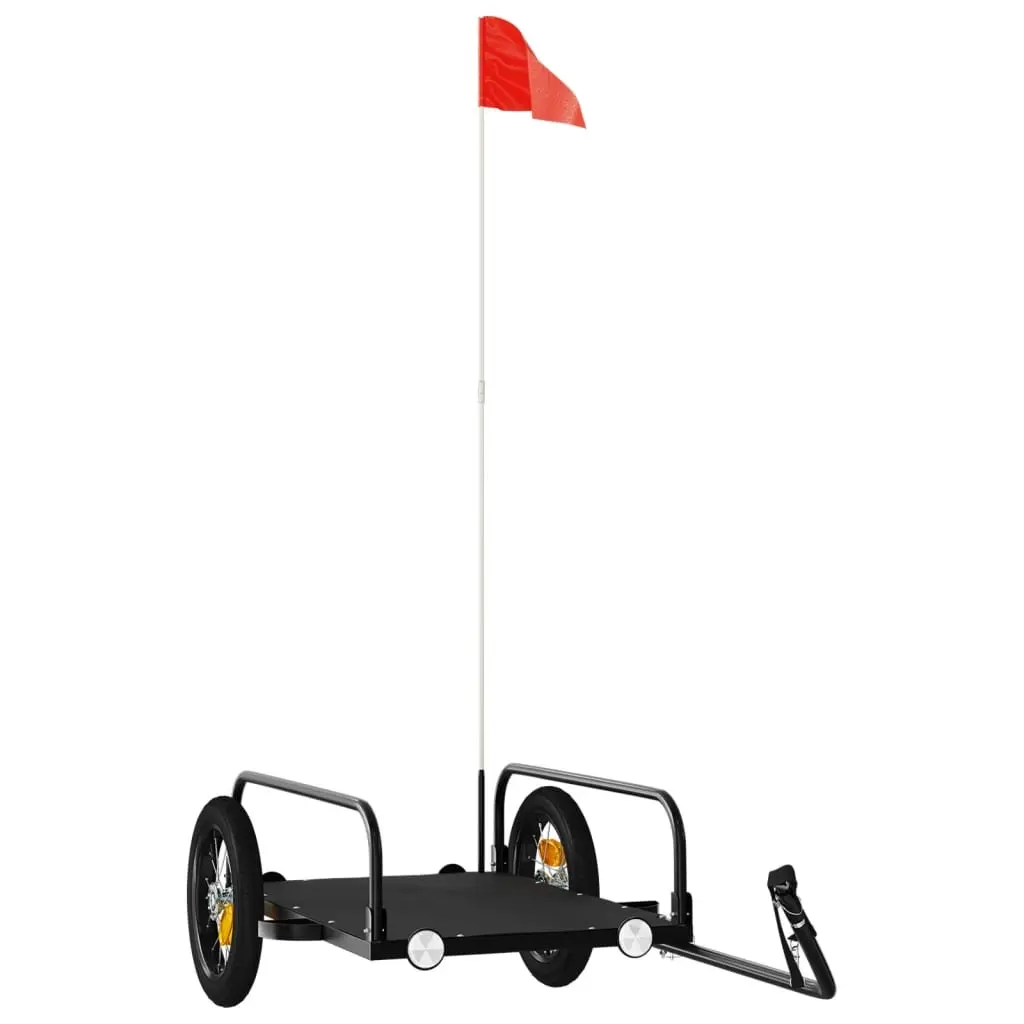 Cargo Trailer Iron Heavy Duty Black Bicycle for Transporting Goods 122x53x31cm