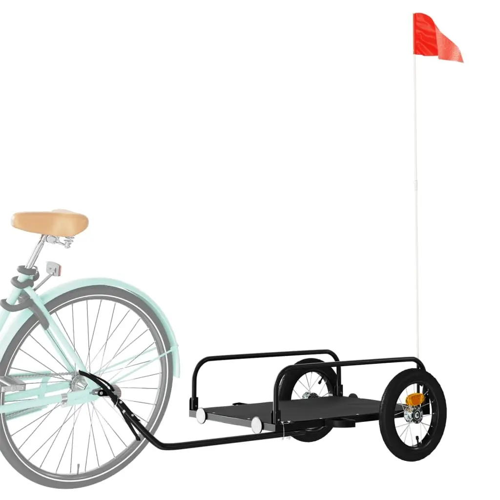 Cargo Trailer Iron Heavy Duty Black Bicycle for Transporting Goods 122x53x31cm