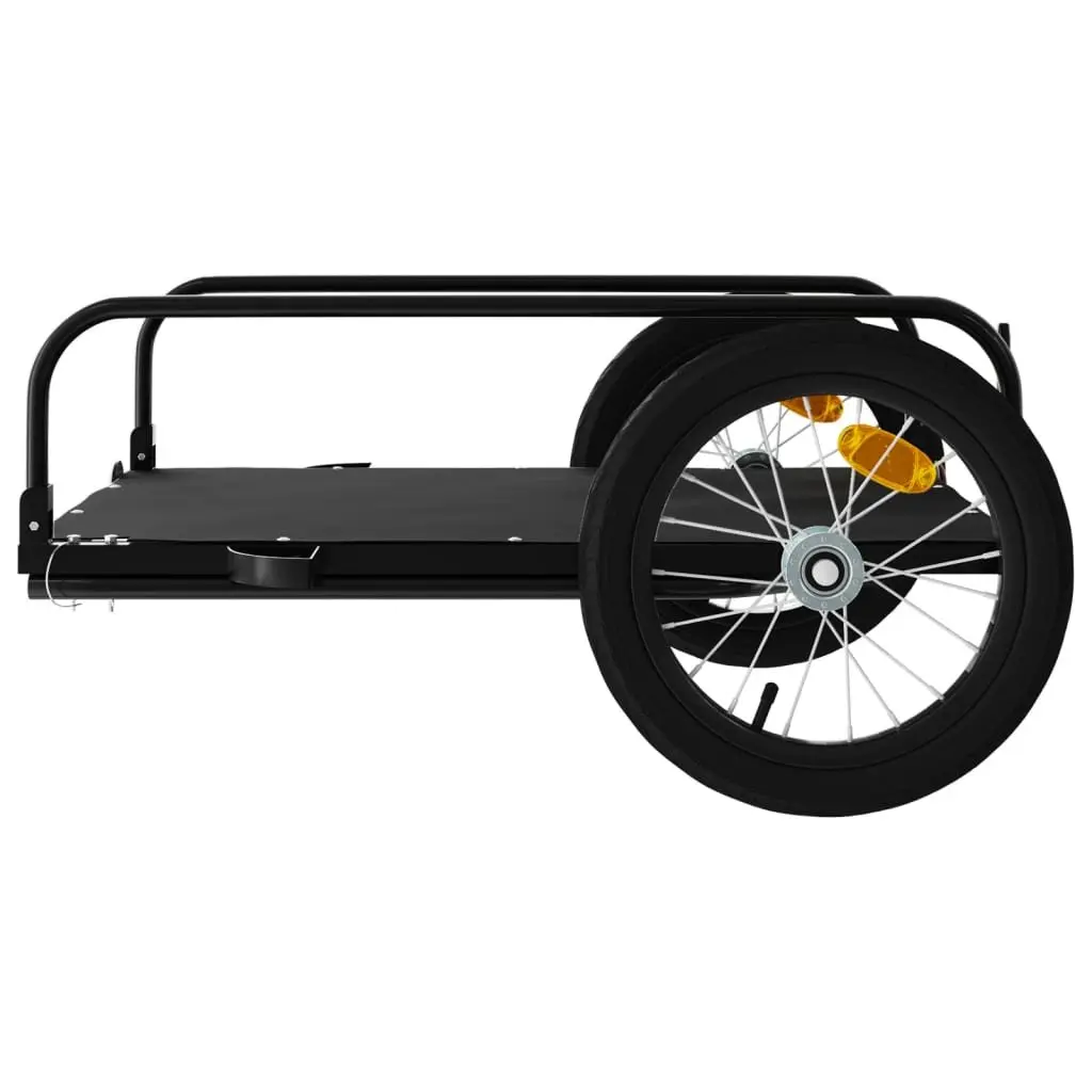 Heavy Duty Cargo Cart Bike Trailer Iron Frame Black 126x63x34cm