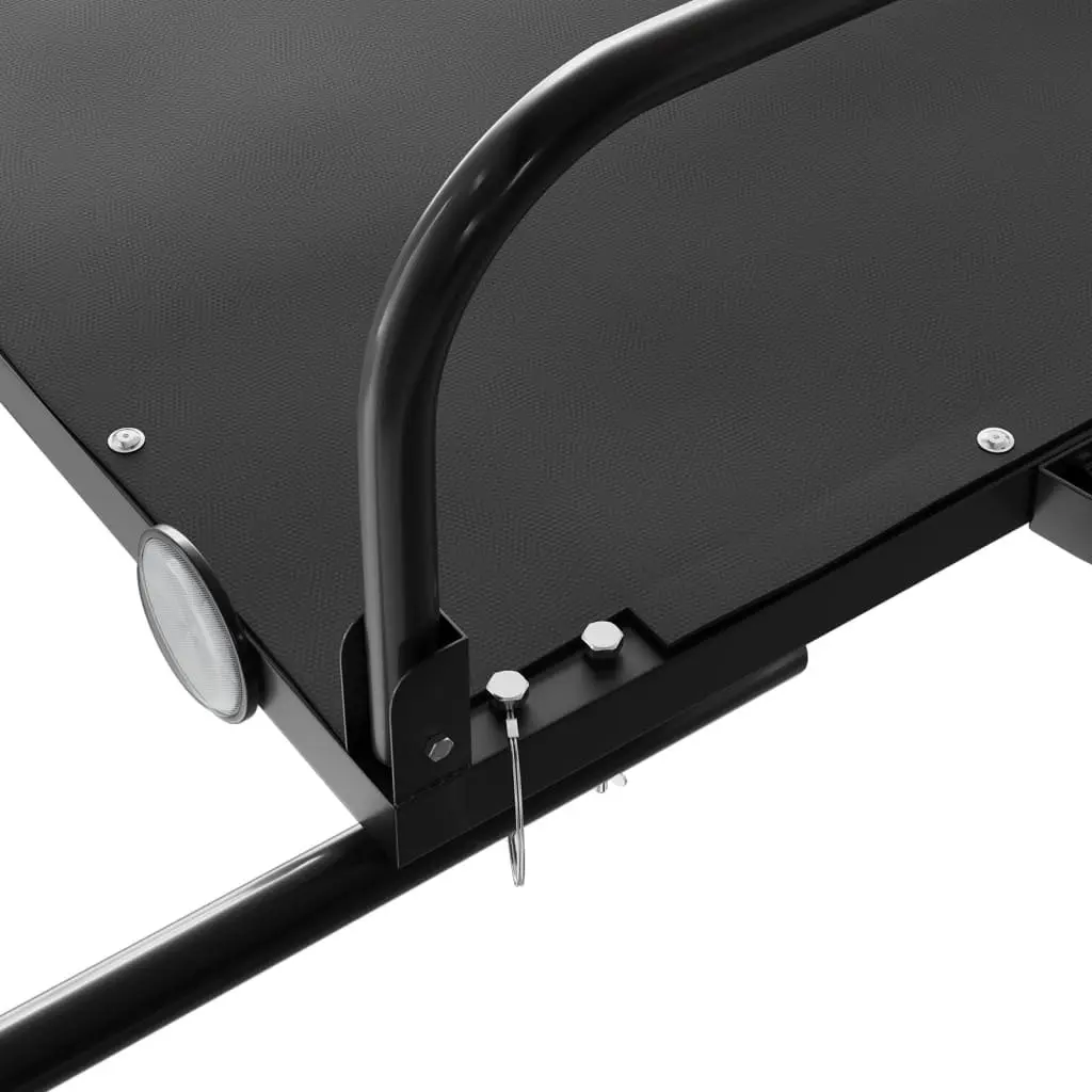 Heavy Duty Cargo Cart Bike Trailer Iron Frame Black 126x63x34cm
