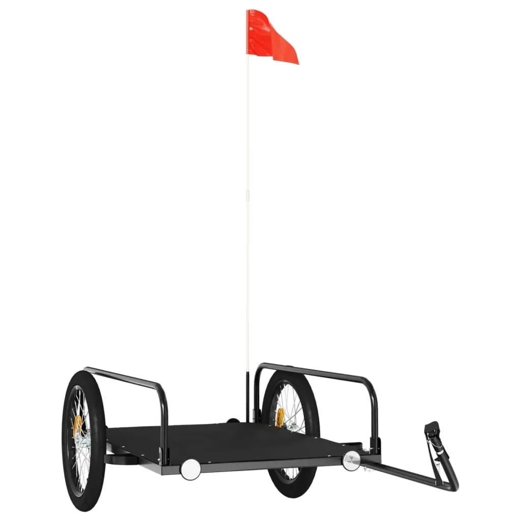 Bike Trailer Iron Heavy Duty Cargo Cart 135 x 70 x 37 cm Black
