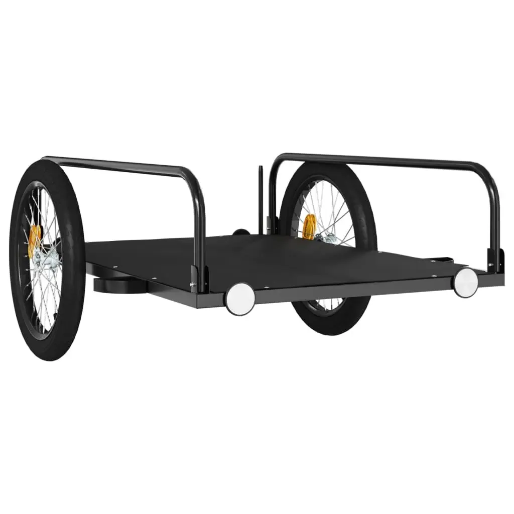 Bike Trailer Iron Heavy Duty Cargo Cart 135 x 70 x 37 cm Black