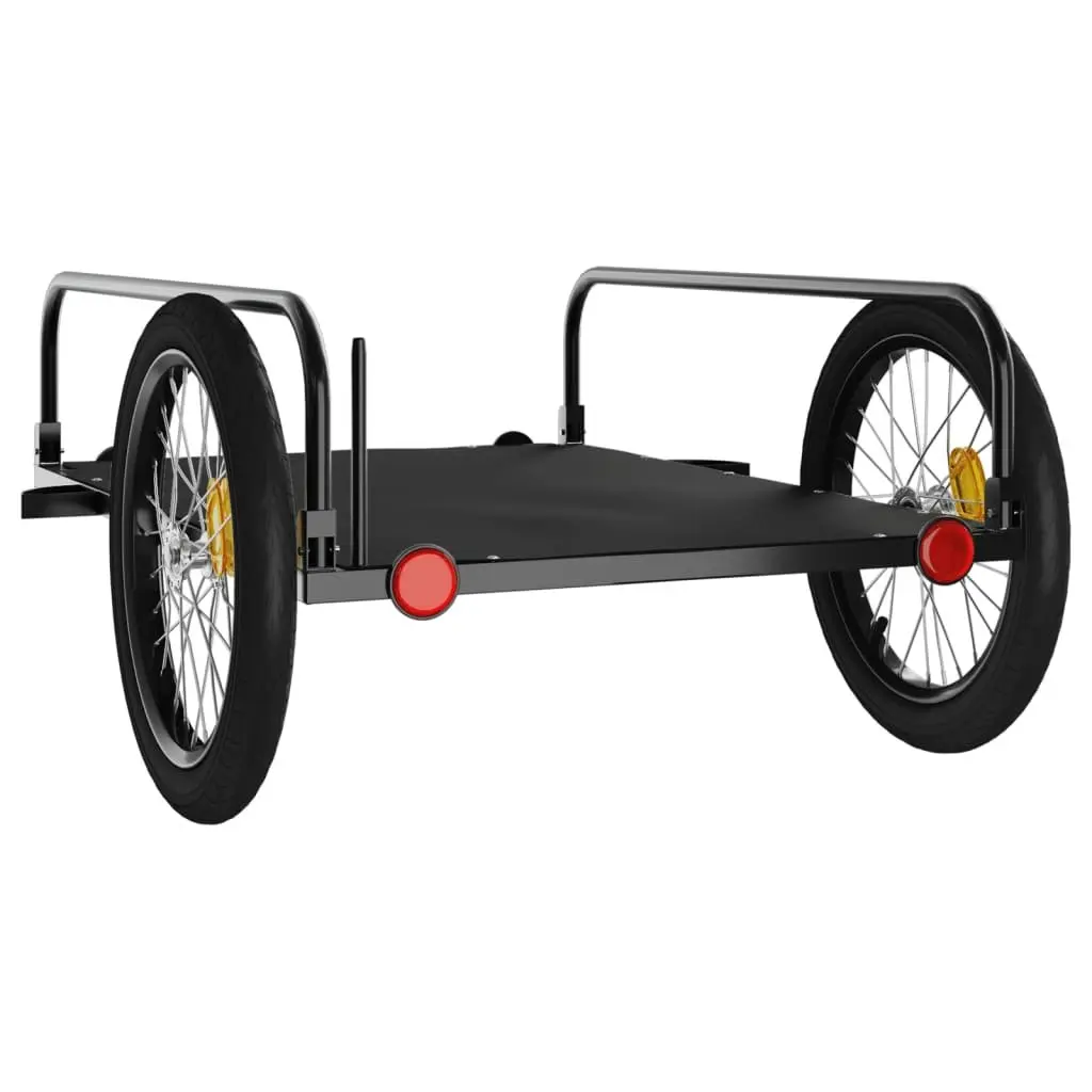 Bike Trailer Iron Heavy Duty Cargo Cart 135 x 70 x 37 cm Black