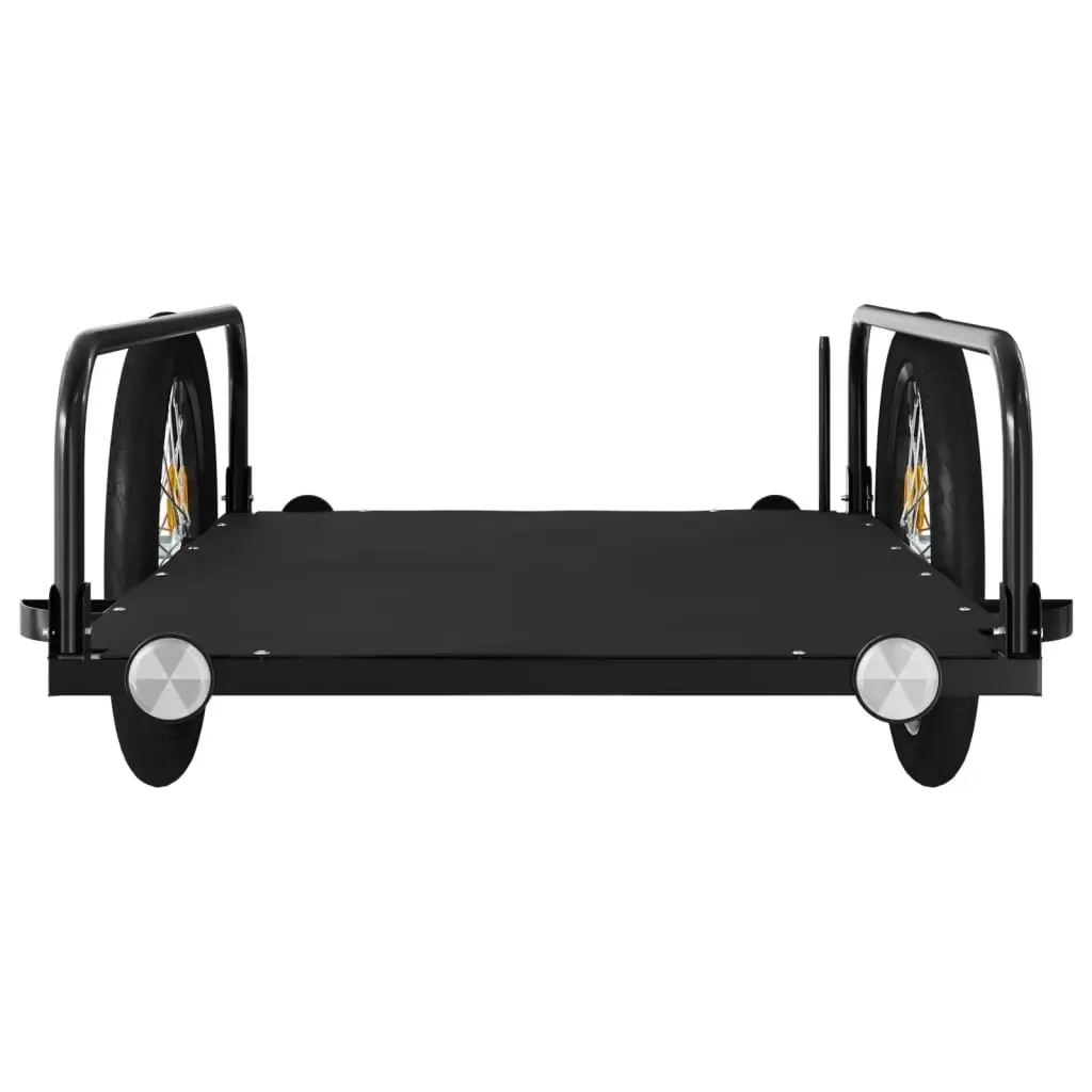 Bike Trailer Iron Heavy Duty Cargo Cart 135 x 70 x 37 cm Black