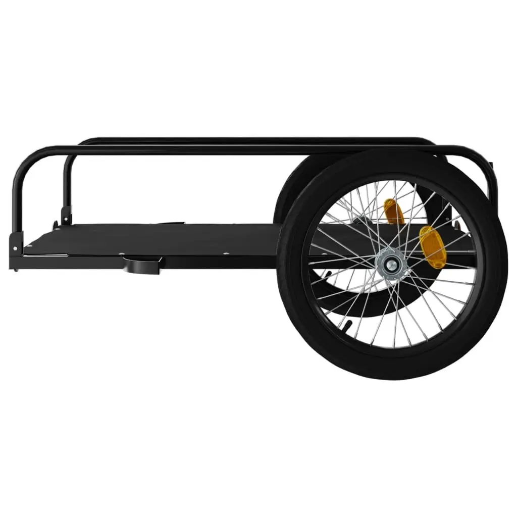 Bike Trailer Iron Heavy Duty Cargo Cart 135 x 70 x 37 cm Black