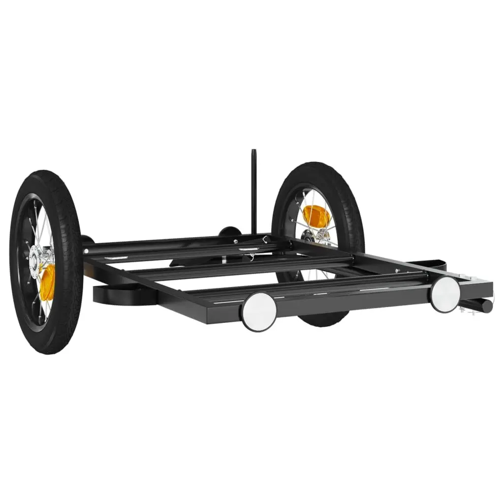 Bike Trailer Black Iron Heavy Duty Cargo Cart Bicycle Hauling Transport