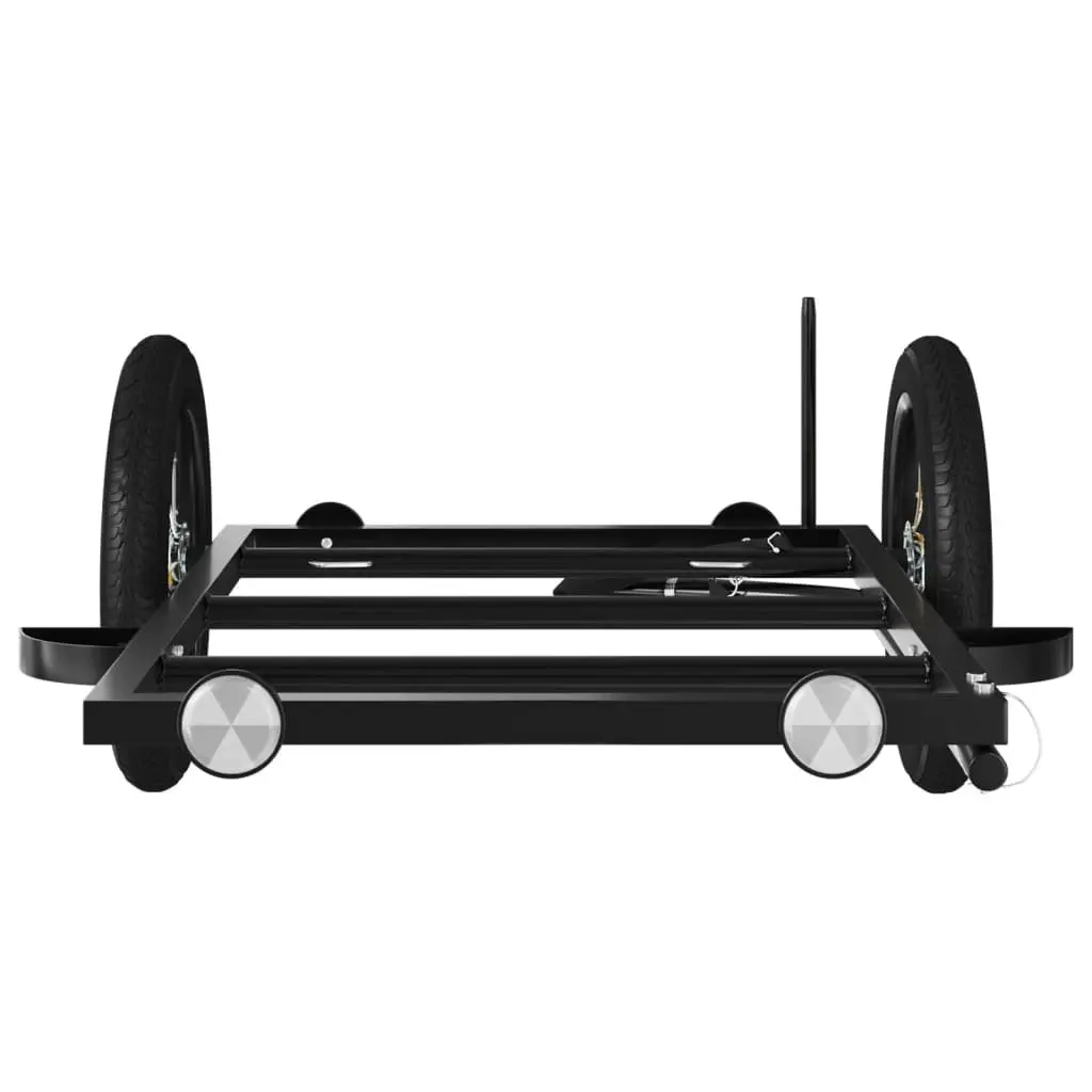 Bike Trailer Black Iron Heavy Duty Cargo Cart Bicycle Hauling Transport