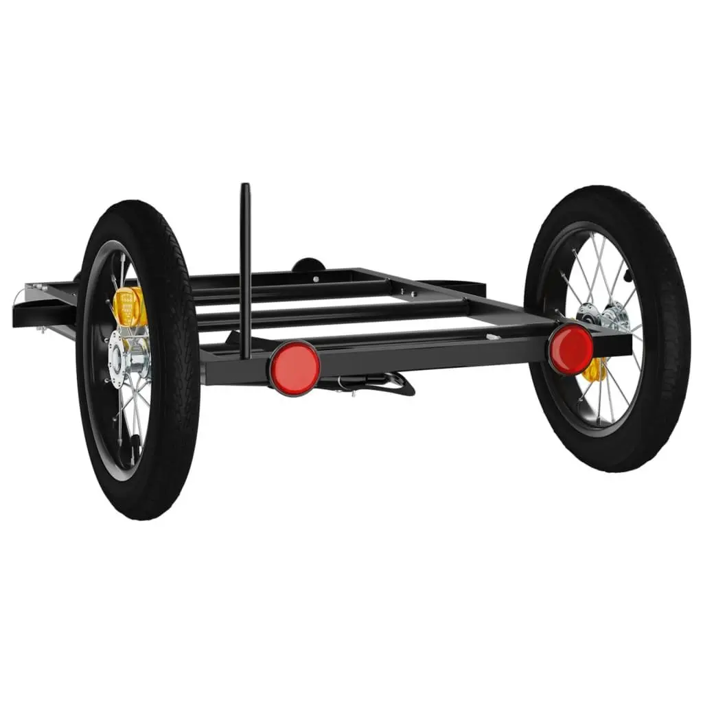 Bike Trailer Black Iron Heavy Duty Cargo Cart Bicycle Hauling Transport