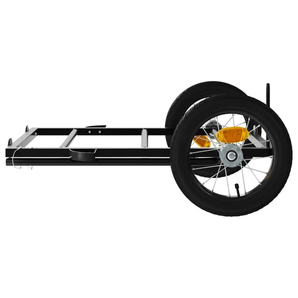 Bike Trailer Black Iron Heavy Duty Cargo Cart Bicycle Hauling Transport