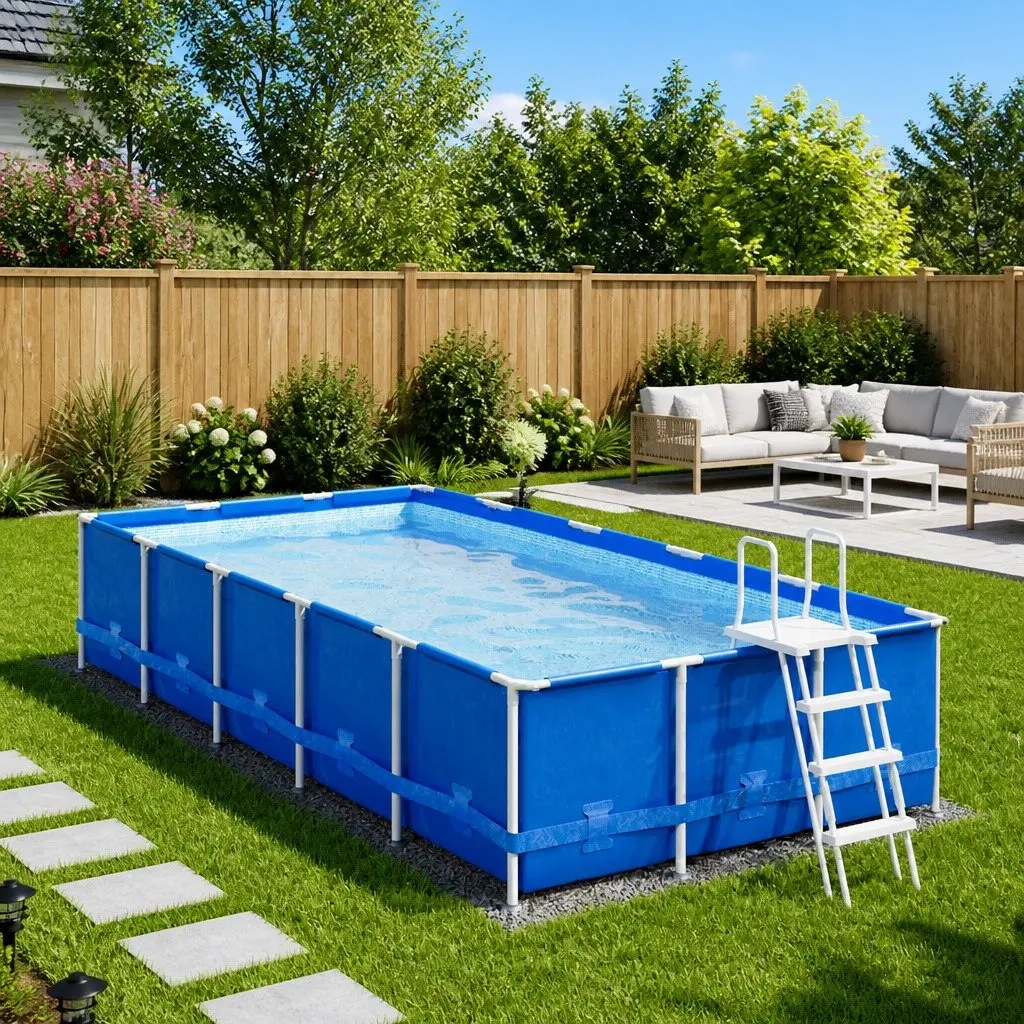 Pool Ground Cloth 500x250cm Grey Polyester Geotextile Protective Underlay