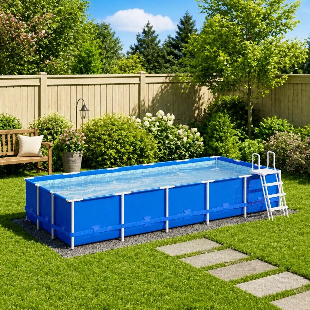 Pool Ground Cloth Grey Polyester Geotextile Protector 550x280cm 5 Pieces