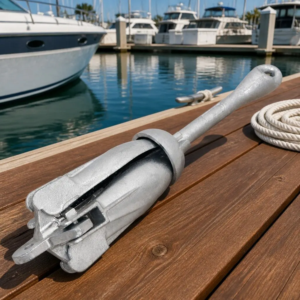 Folding Anchor 4kg Cast Iron 4-Claw Silver