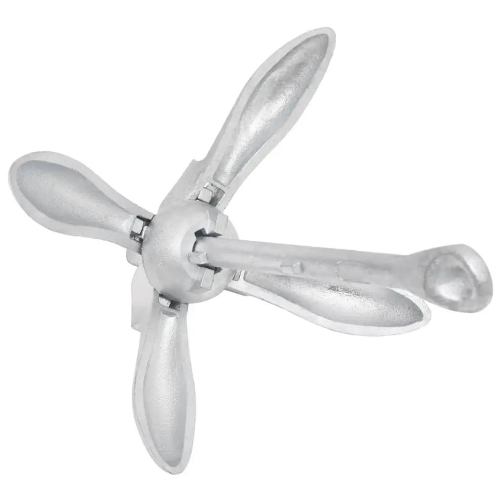 Folding Anchor 4kg Cast Iron 4-Claw Silver