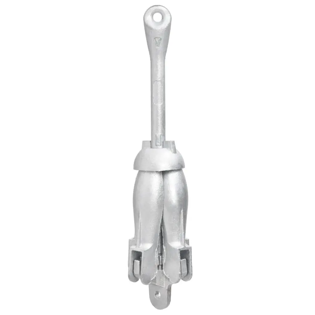 Folding Anchor 8 kg Silver Hot Dip Galvanized Cast Iron 4-Claw Grapnel