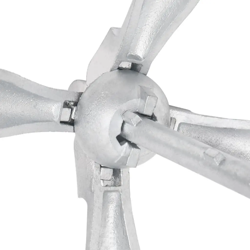 Folding Anchor with Rope Silver 4kg Cast Iron Grapnel Boat Watercraft Docking