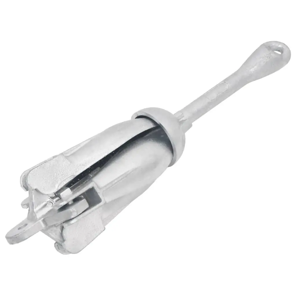 Folding Anchor 4-Claw Grapnel Malleable Iron Compact Silver